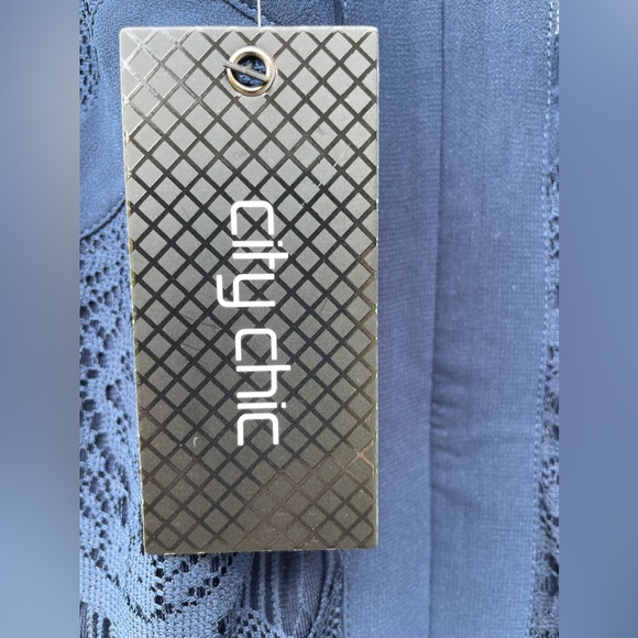 City Chic Paneled Bodice Maxi Dress French Navy - Picture 5 of 10